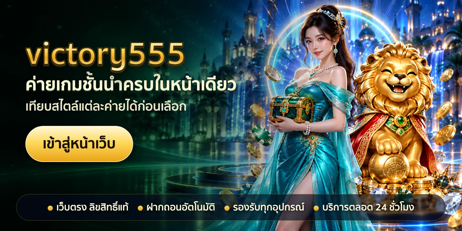 ภาพหัวเรื่องของ victory555 ชุดที่ 3 — ค่ายเกมชั้นนำครบในหน้าเดียว